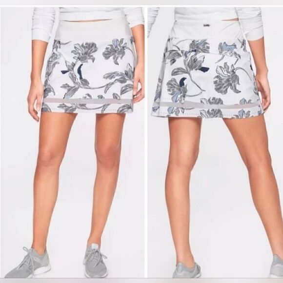 Athleta Floral Print Laser Run Tennis Skort Sz 6 - Picture 1 of 9